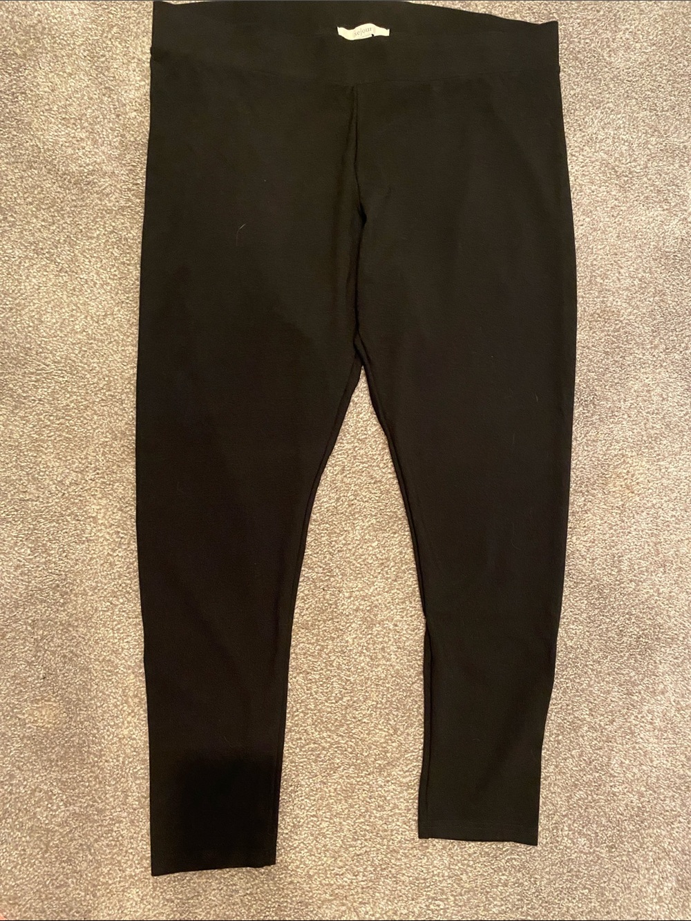 Sejour Solid Black High-Rise Leggings